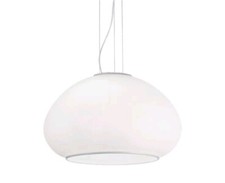 Lampadario Moderno In Vetro Bianco 1 Luce 40 Cm Mama Ideal Lux Da Soffitto