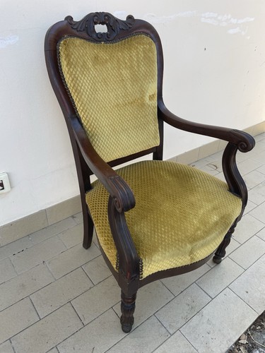 Poltrona mogano epoca 800 - poltrona,