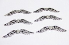 6pz  perline  metallo spacer separatori  ali angelo 51x14mm colore  tibet bijoux