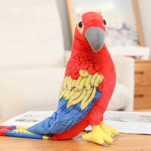 Peluche pappagallo rosso blu - peluche, rosso-blu