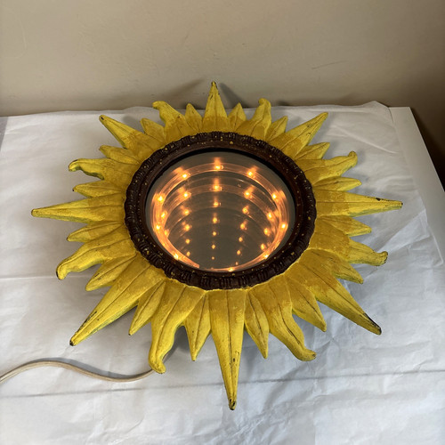Lampada specchio sole vintage