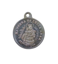 *HH* Medaglia Religiosa Votiva Devozionale Madonna Della Rosa San Giuseppe 