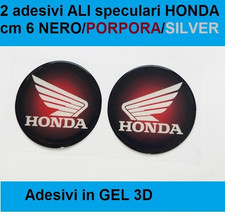 2 adesivi HONDA GEL 60.mm Resinati morbidi scritta stemma logo 3D per Auto Moto