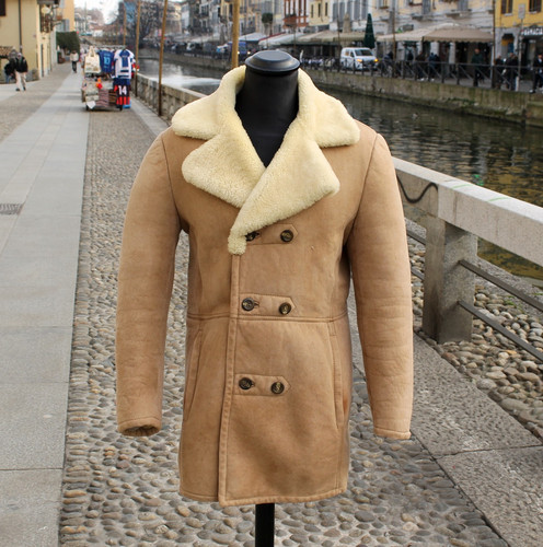 Cappotto pelle montone beige - cappotto,