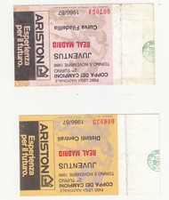 OO813-CALCIO-2 BIGLIETTI JUVENTUS-REAL MADRID 1986