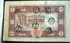 BANCONOTA 1000 LIRE ITALIANA VINTAGE SECONDA GUERRA MONDIALE, CARTAMONETA, CIRCOLATA BANCA PADOVA ITALIA