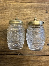 Vintage Crystal Glass Salt and