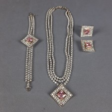 925 silver rhinestone pink - rhinestone,