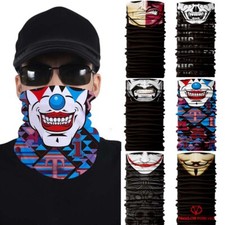 Teschi Clown Joker Protezione UV Maschera Viso Collo Ghetta Sciarpa Lavabile Balaclava