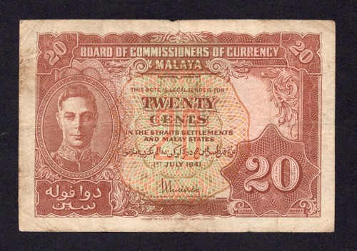 1941 malesia kg6 - 1941, 20c