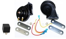 Coppia Trombe Clacson Bitonali 12V. per Auto Moto Camper  105/113 Db Automobile