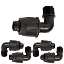 GOMITO RACCORDO A COMPRESSIONE PN4 FILETTATO MASCHIO RACCORDI  TUBO IRRIGAZIONE