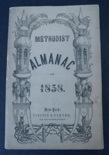 1858 methodist almanac - methodist,