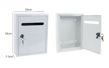 Cassetta Della Posta Postale Box Lettere In Metallo Da Esterno Bianca cir
