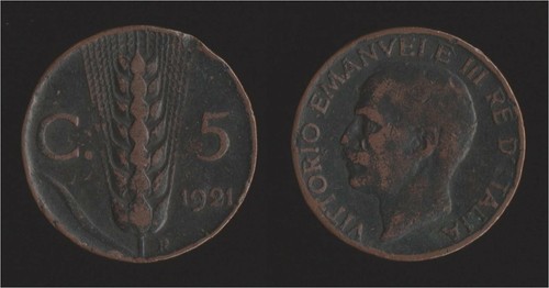Centesimi 1921 spiga - 5,