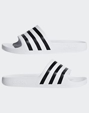  Ciabatte Sandali Mare Piscina UOMO Adidas Adilette Aqua Bianco Nero 
