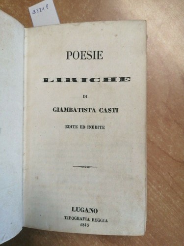 Casti poesie liriche 1845 - g.,