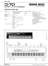 Service Manual, Manuale tecnico workstation Roland D70 (solo PDF no CARTACEO)
