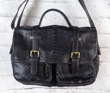 Borsa a mano SILVANO BIAGINI NUOVA SENZA ETICHETTE nera vero pitone tracolla regolabile 