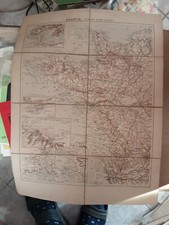 VINTAGE CARTA GEOGRAFICA FRANCE PARTIE NORD OVEST