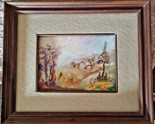 Quadro paesaggio autunnale con