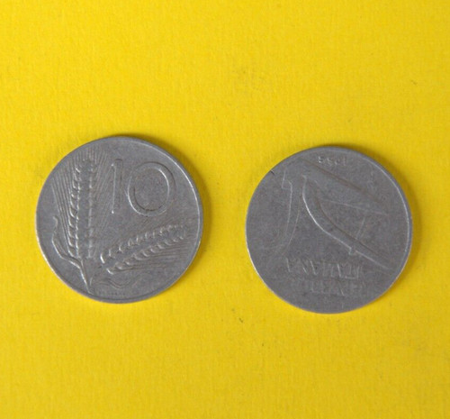 Moneta lire del 1956 con - moneta, 10