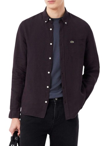 Lacoste camicia lino uomo - camicia, in