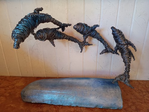 Scultura delfini filo di - scultura,