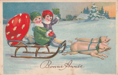 Cartolina augurale anno - c1,