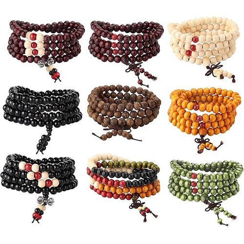 Rosari tibetan mala legno - in,
