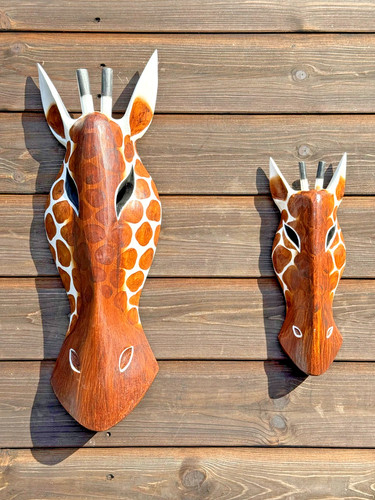 Maschera giraffa legno - giraffa, in