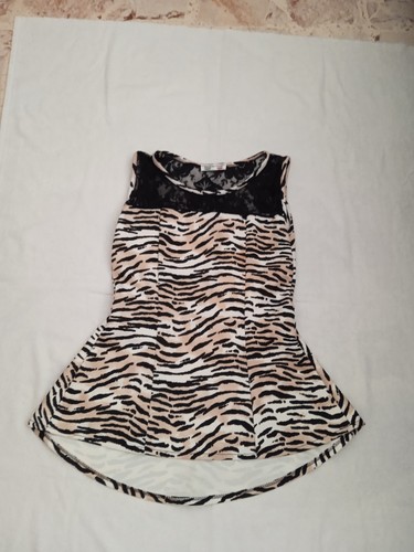 Top animalier pizzo - pizzo, donna