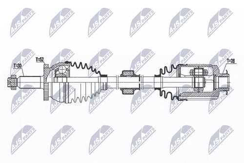 Semiasse nty 598mm - semiasse,