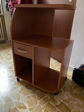 Mobiletto multiuso angolo sx con ruote, cassetto, ripiani CILIEGIO 62*45*H95CM