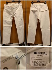 Pantalone Uomo Di Imperial In 100% Cotone Pantaloni Bianchi Con Tasconi