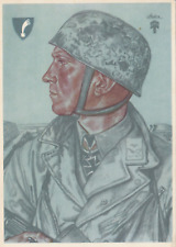 Cartolina antica Fallschirmjager, Hauptman Delica, Eben Emael 1940  (Willrich)