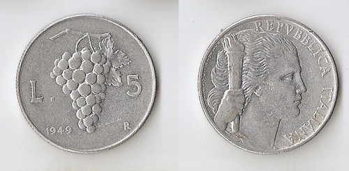 Italia lire 1949 - 5,