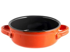 Tegame in ceramica arancio con due manici, diametro 24 Cm Arancione Home