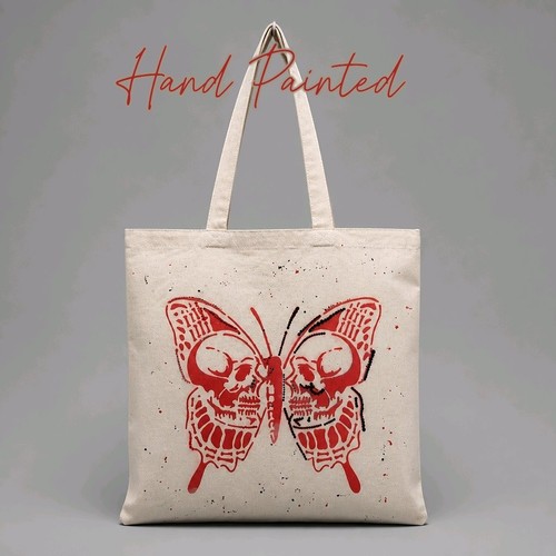 Borsa tote tela gotica teschio