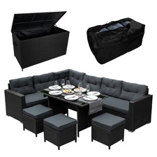 Set d'angolo in rattan e box