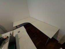 Scrivania Angolare da Ufficio per Computer in Legno 160-200 x 60 x h. 75cm