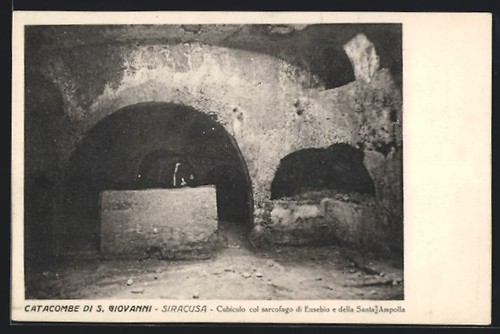 Cartolina siracusa catacombe - cartolina, siracusa,
