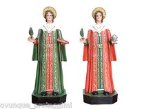 Saint Cosmas and Damian fiberglass statue cm. 80 (31,50'') with glass eyes
