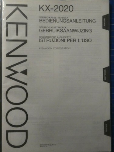 Kenwood 2020 manuale di - kenwood,