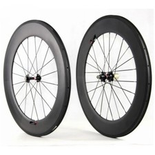 Set ruote carbonio bici strada 23 mm larghezza 88 mm profondità tubolare clincher 20 24 fori