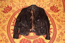 Giacca pelle lavorazione artigianale da donna vintage