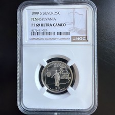 1999 S Silver 25C PENNSYLVANIA