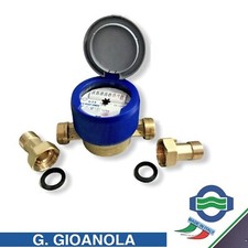 Contatore acqua da 1/2 asciutto con coperchio raccordi in ottone Gianola Italy