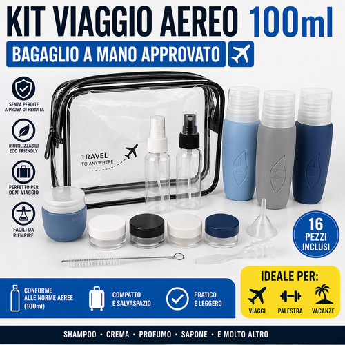Kit bottiglie viaggio - bottiglie, aereo