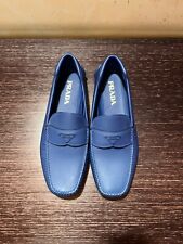 mocassini PRADA blu in pelle 